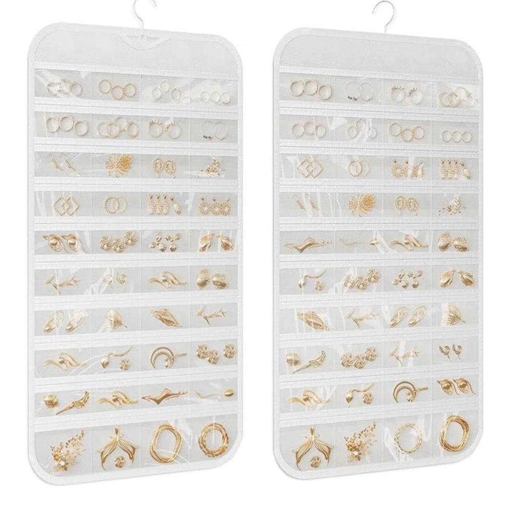 Hanging jewelry organizer.
